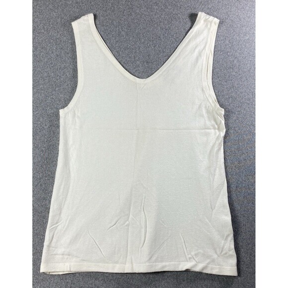 lamberto losani Italy Women  Knit Tank Top Size I 42 Ivory - Picture 1 of 3